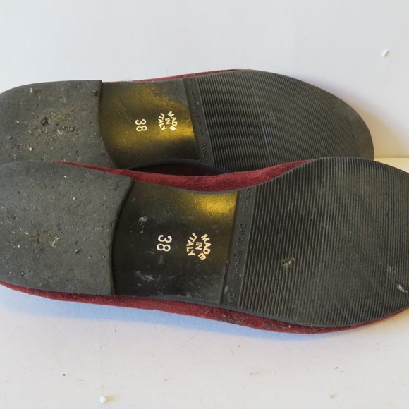 PRINCIPESSA MAROON/DARK RED SUEDE FLATS 8 - Picture 7 of 7